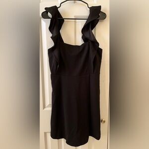 BCBG Paris Ruffle Strap Black Dress